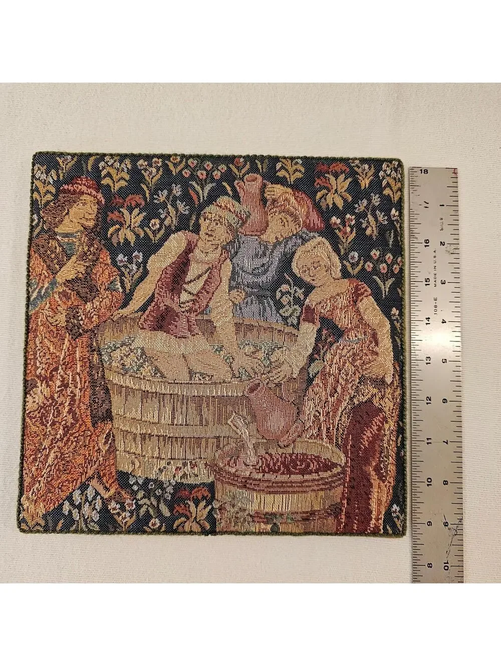 Vintage, The Wine Pressing, Fine Wall Plaque Tapestry, Cornwall, United Kingdom